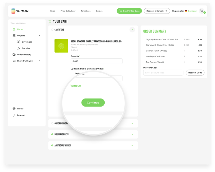 4. Weiter zum Checkout